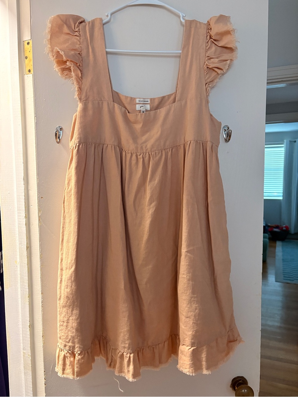 Aerie Ruffled Babydoll Mini Dress in Blush - Picture 2 of 7
